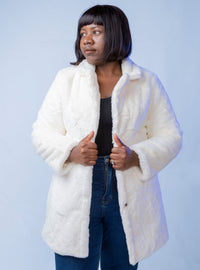 White Faux Fur Coat Mink Women - women clothing